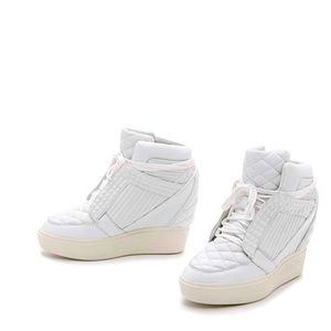 Ash Wedge High Top White Leather Sneakers 39M
